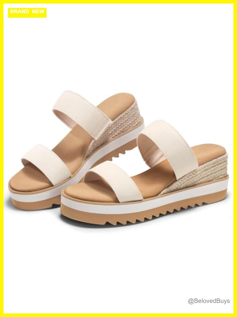 Womens Espadrille Wedge Sandals Platform Slip On Open Toe Summer Beach Shoes